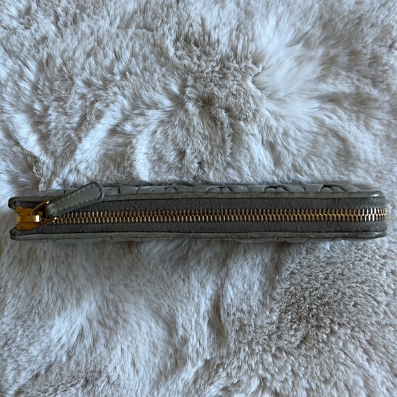 Miu Miu Matelasse Half Zip Long Wallet in Light Gray - Picture 5 of 15